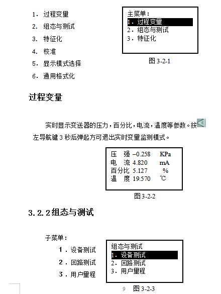 hart手操器压力变送器主菜单